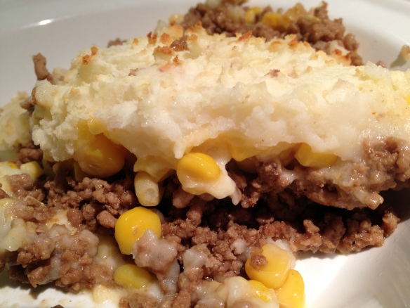 A completely non-authentic shepherd's pie rip off. We loved it.