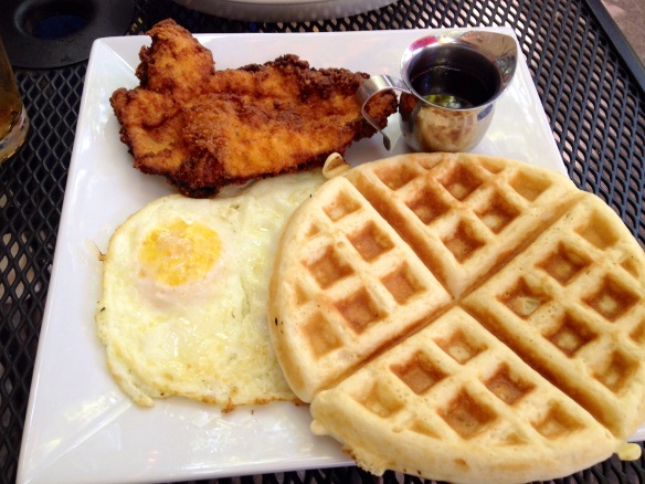 This is just like any other chicken and waffle dish you've had, except that it isn't good.